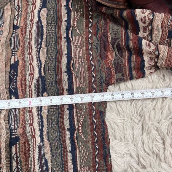 Vintage Croft & Barrow 3D Textured Coogi Style Multicolor Mens Sweater 90s - Picture 3 of 8